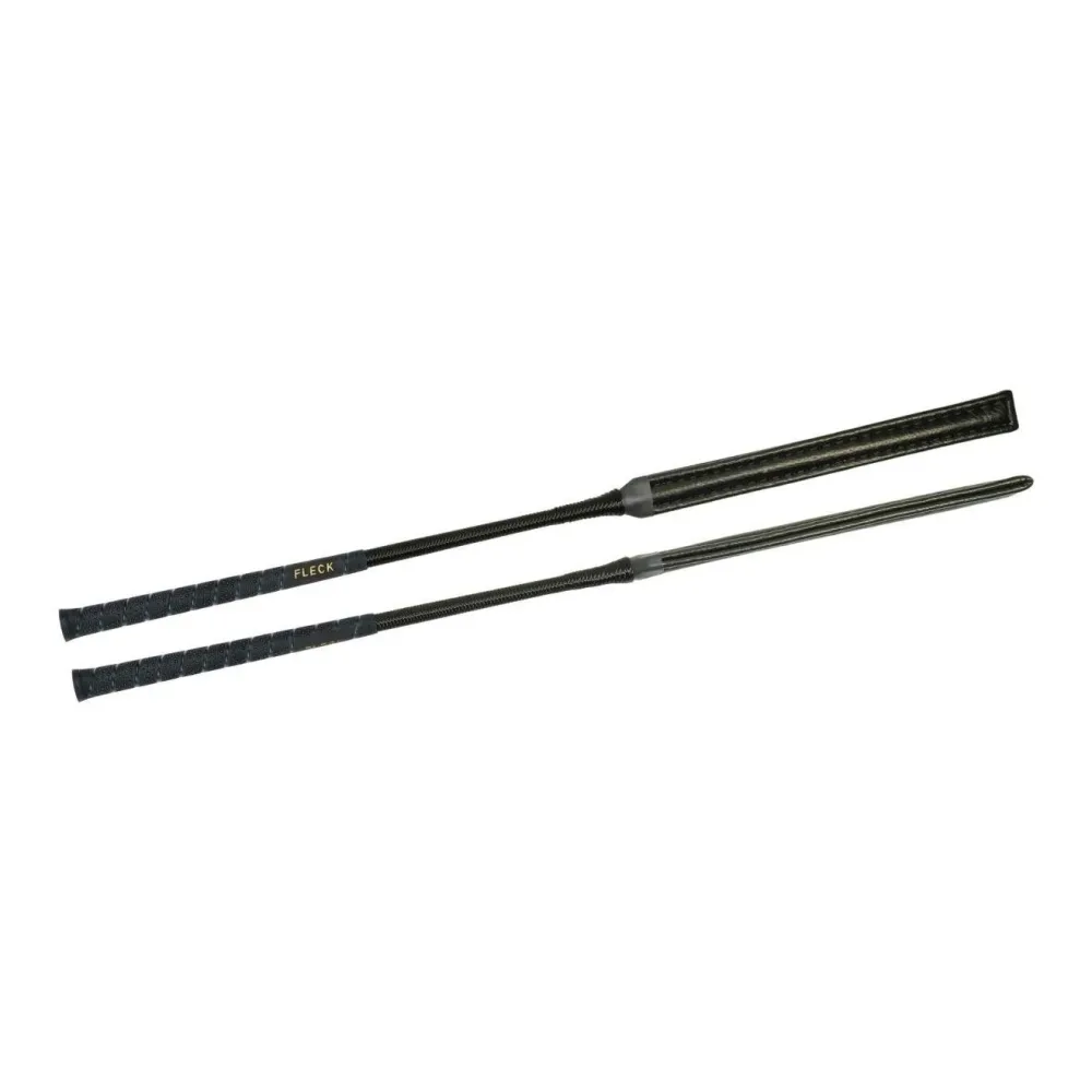 Springstock/ Polsterklatsche mit FLECK-Griff - Schwarz -  Länge Peitschen und Gerten: 50