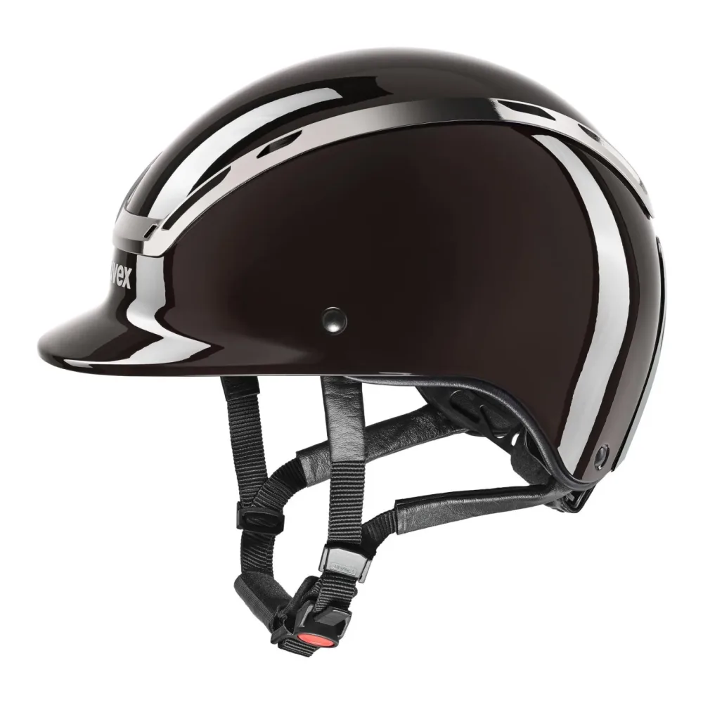 Uvex Reithelm Exxeed Shiny Chrome - Mocca -  Farbe: Mocca, Reithelmgrössen: 56-58
