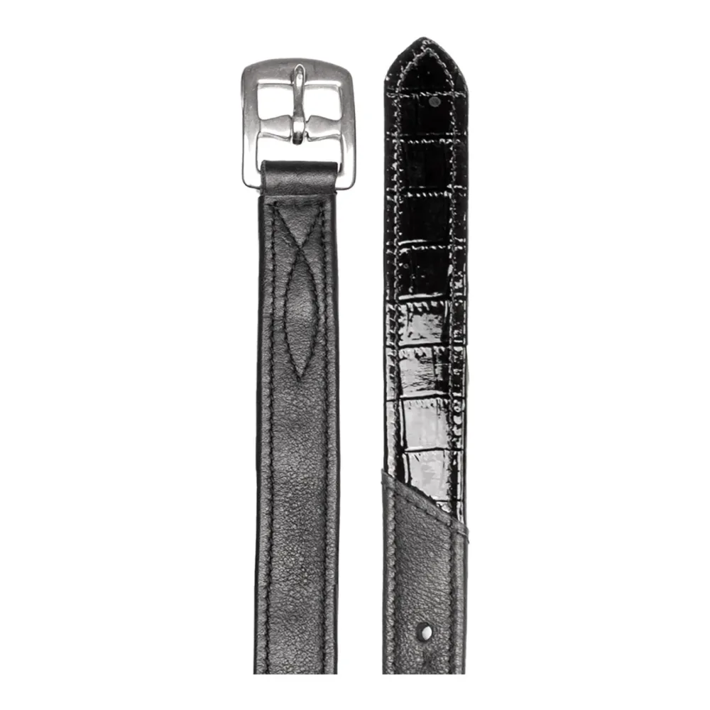 Waldhausen Steigbügelriemen Kroko, X-Line - Schwarz -  Grösse: 140 cm