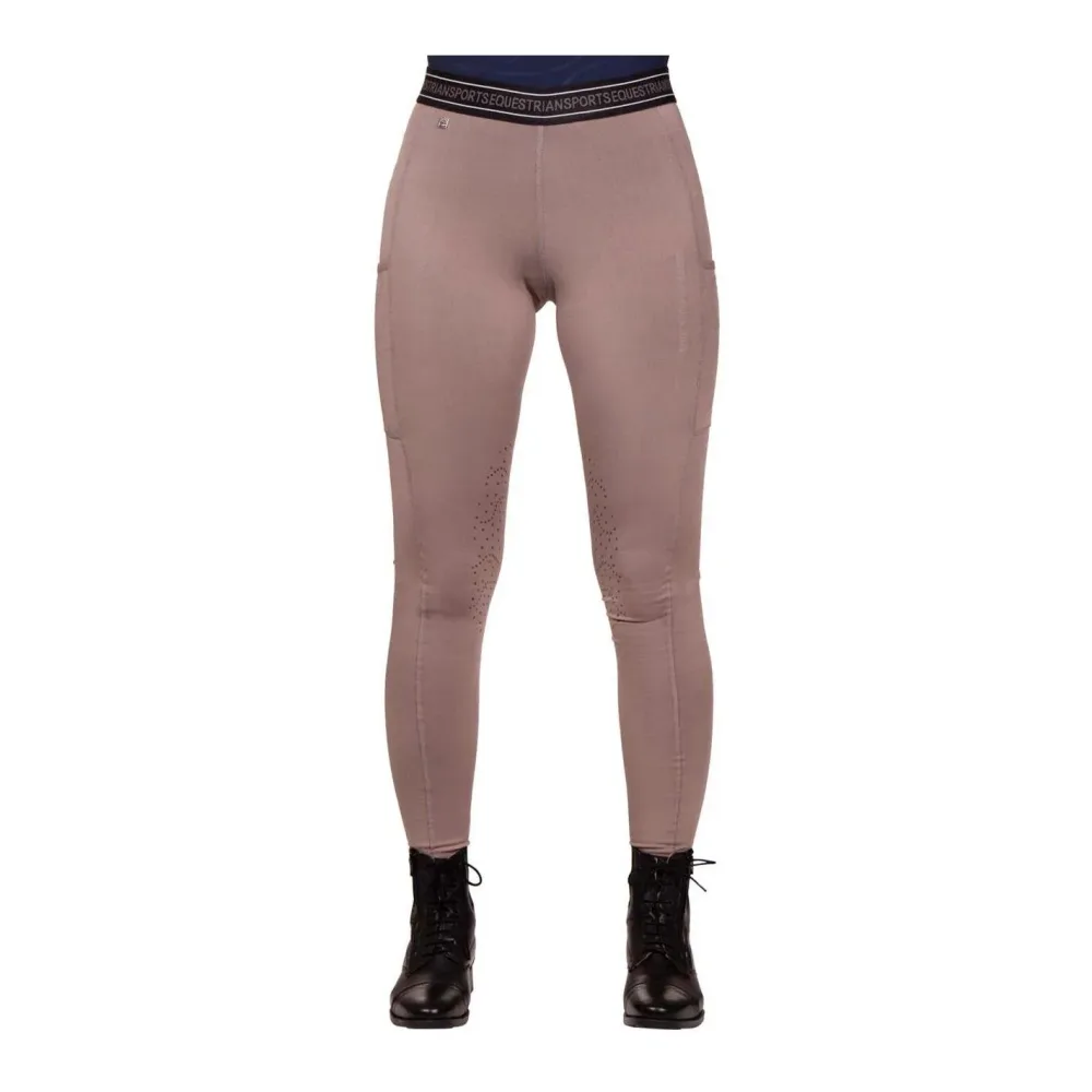 QHP Reitleggings Benthe Kniegrip Damen - Beige -  Grösse Bekleidung Damen: 38