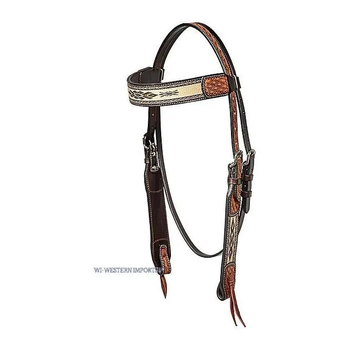Western Imports Westernzaum mit geflochtenem Inlay - Dark Brown -