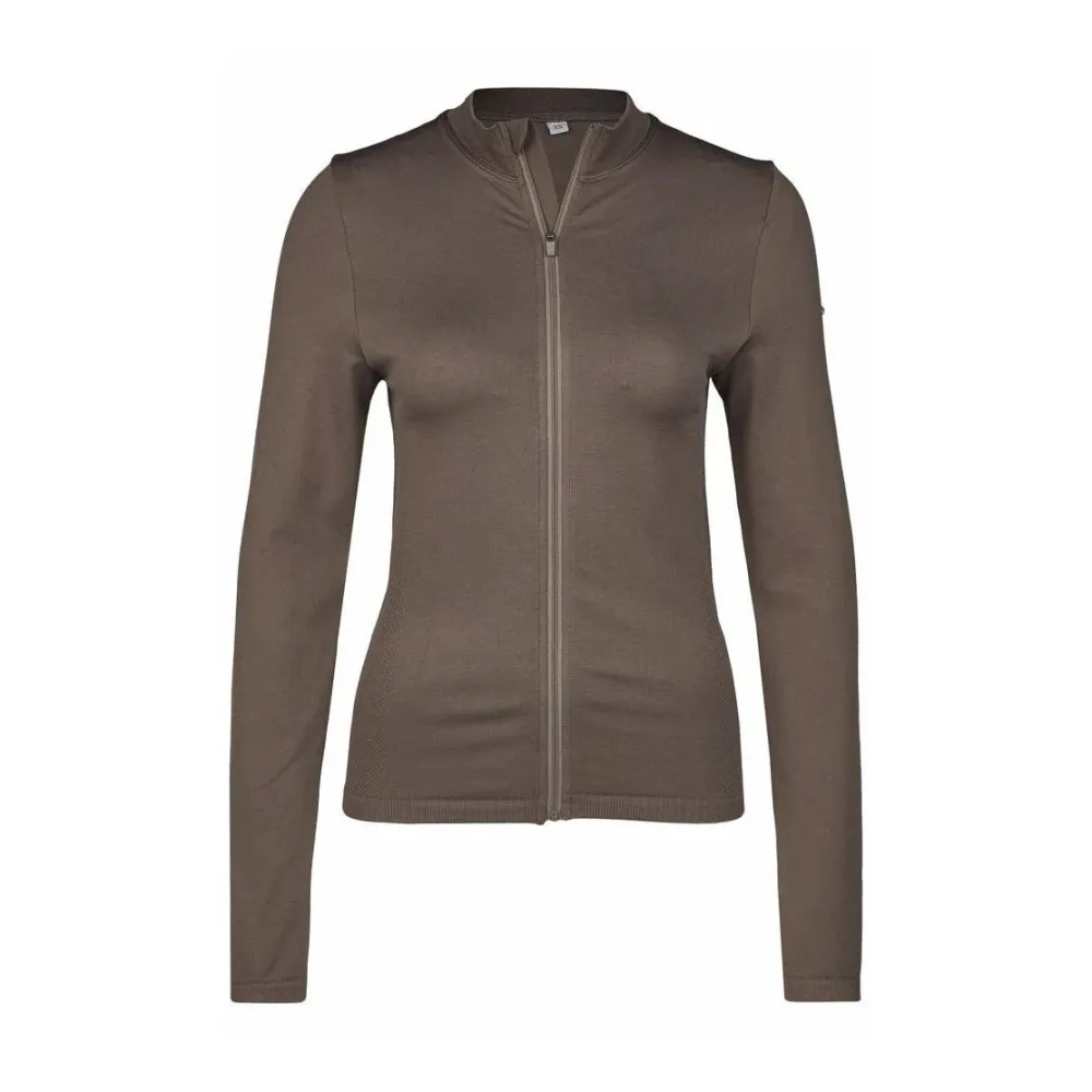 Eskadron Trainigsshirt Zip Seamless Damen - Smoke Taupe -  Farbe: Smoke Taupe, Grösse: XS