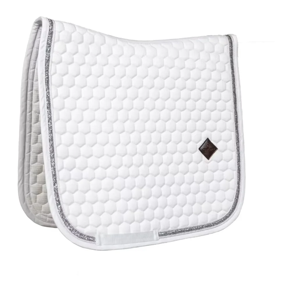 Kentucky Schabracke glitzer band Dressur - Weiss/Silber -  Grösse: One Size, Farbe: Weiss/Silber