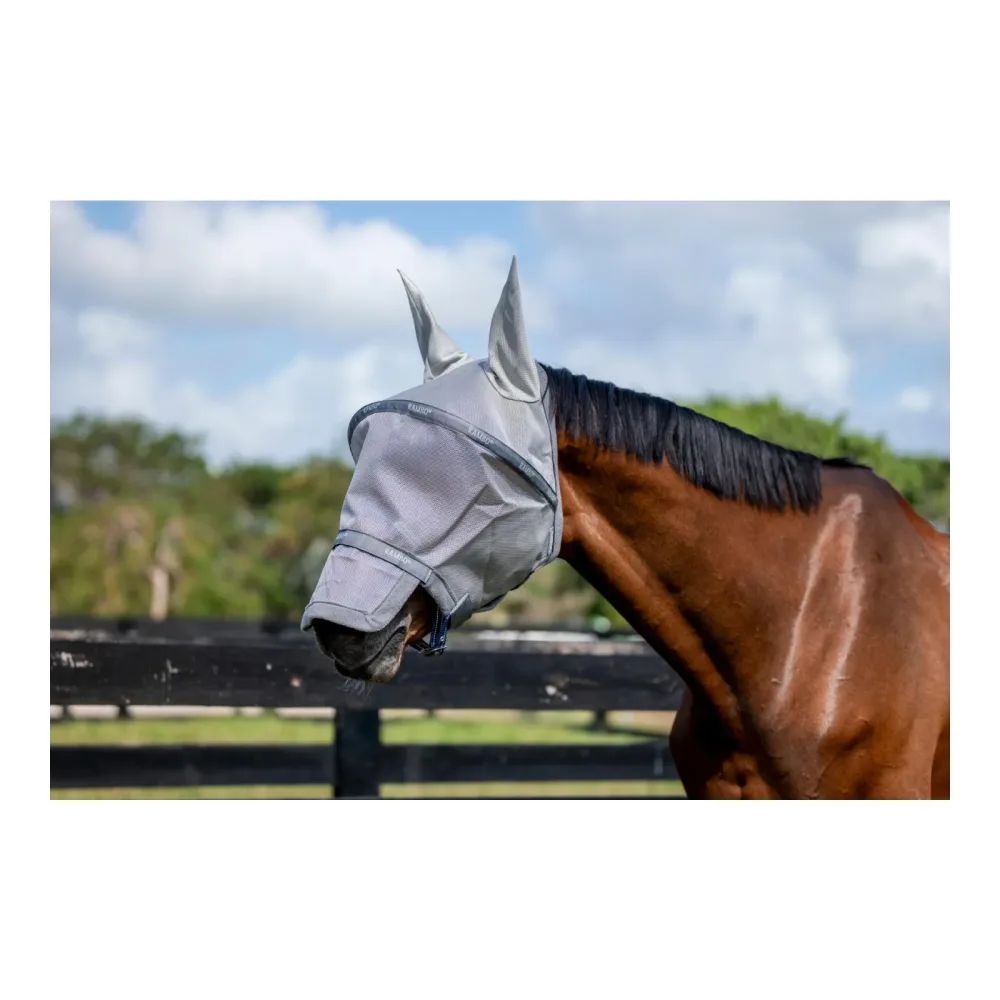 Horseware Fliegenmaske Rambo - Silver/Titanium Grey & Silver -  Grösse Pferd: WB