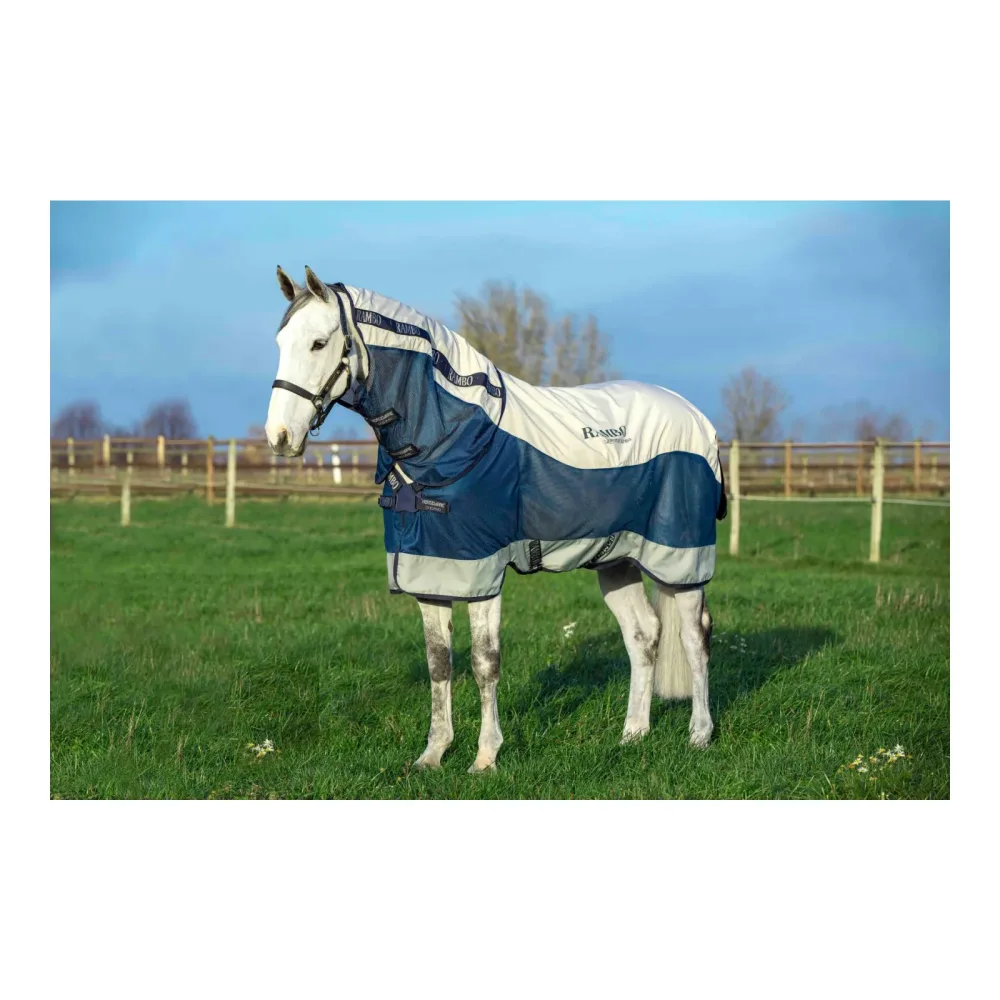 Horseware Weidedecke Rambo Summer Series - Navy/Grey -  Grösse Pferdedecken: 130 cm