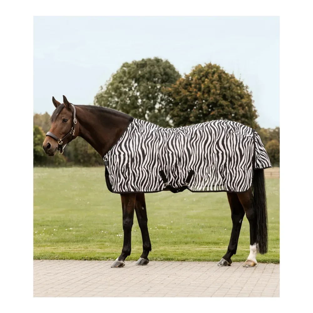 Waldhausen Fliegendecke Zebra mit Kreuzgurten Grösse Pferdedecken: 105 cm