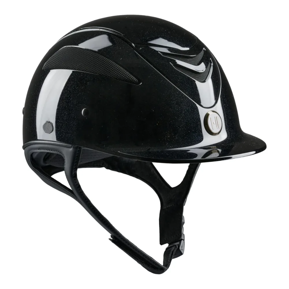 One K Reithelm Defender Pro Glossy Shimmer - Black -  Reithelmgrössen: 57-58