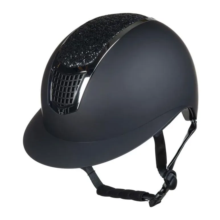 HKM Reithelm Glamour Shield - Schwarz/Silber -  Farbe: Schwarz/Silber, Reithelmgrössen: 53-55