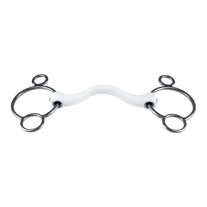 Trust 2.5-Ring Trense mit Zungenbogen port medium Inno Sense 20mm - Weiss/Silber -  Gebisslängegrösse: 12.5 cm