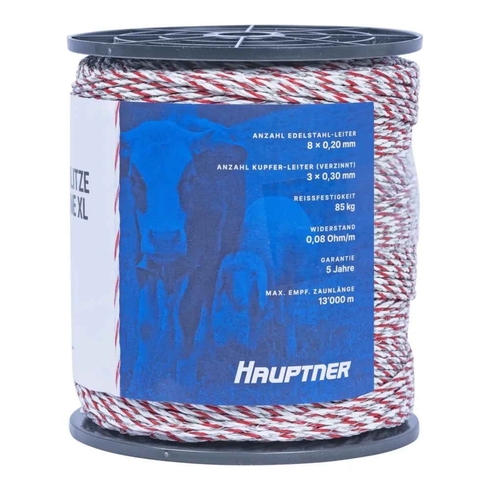 Hauptner Weidezaunlitze PremiumLine XL - Weiss/Rot -
