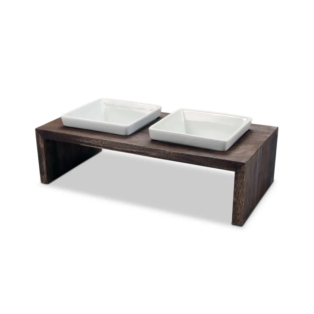 Wolters Futterstation Meshidai True Doppelhundenapf - Walnuss -  Farbe: Walnuss, Grösse: 2 x 0.40 l