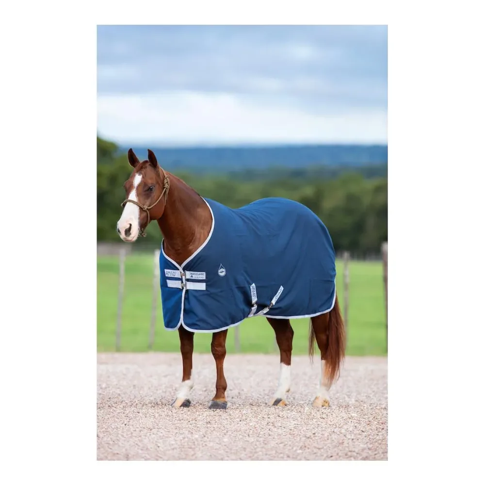 Horseware Stalldecke Amigo Stable Sheet - Navy/Titanium Grey & Silver -  Grösse Pferdedecke: 130 cm