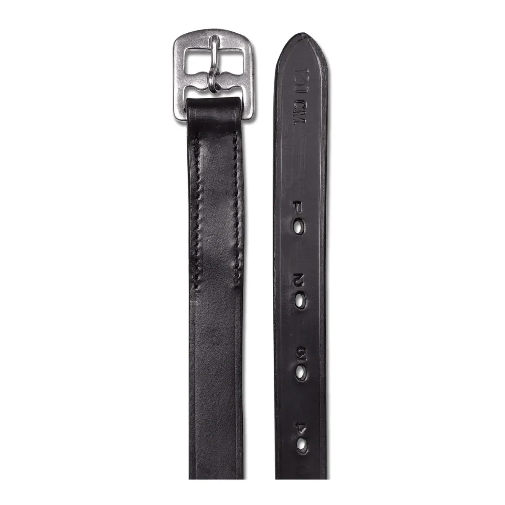 Star Steigbügelriemen Leder 2.5 cm - Schwarz -  Länge: 130 cm, Farbe: Schwarz