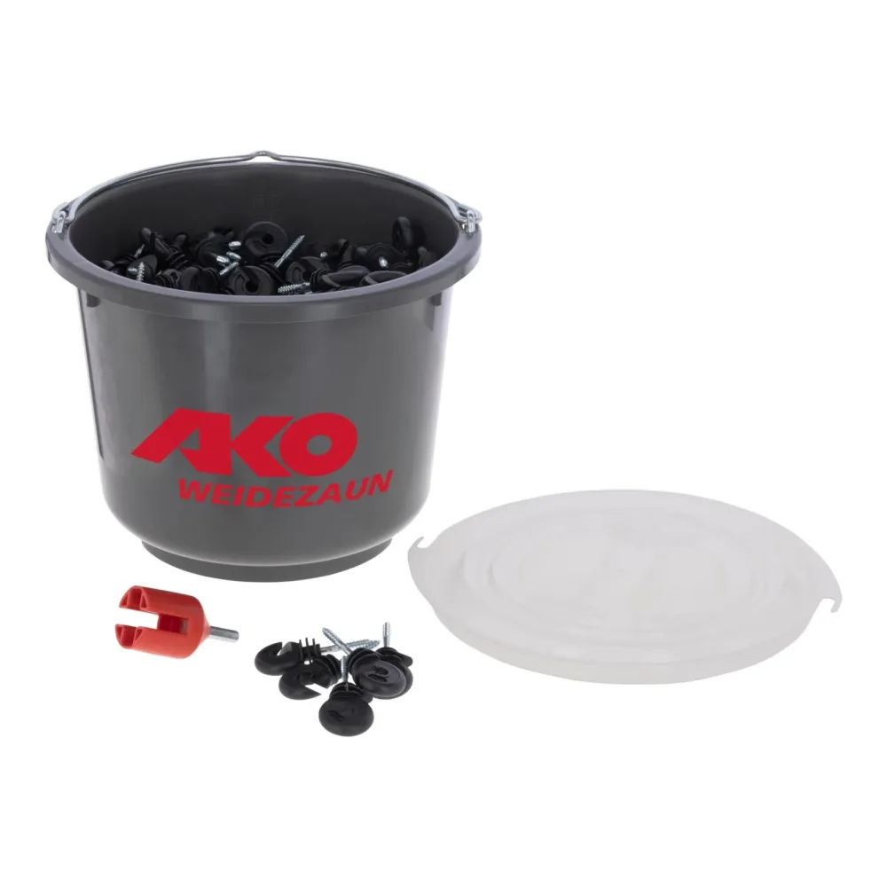 AKO Ringisolator Eimer inkl. Einschrauber, 250 Stk. - Schwarz -