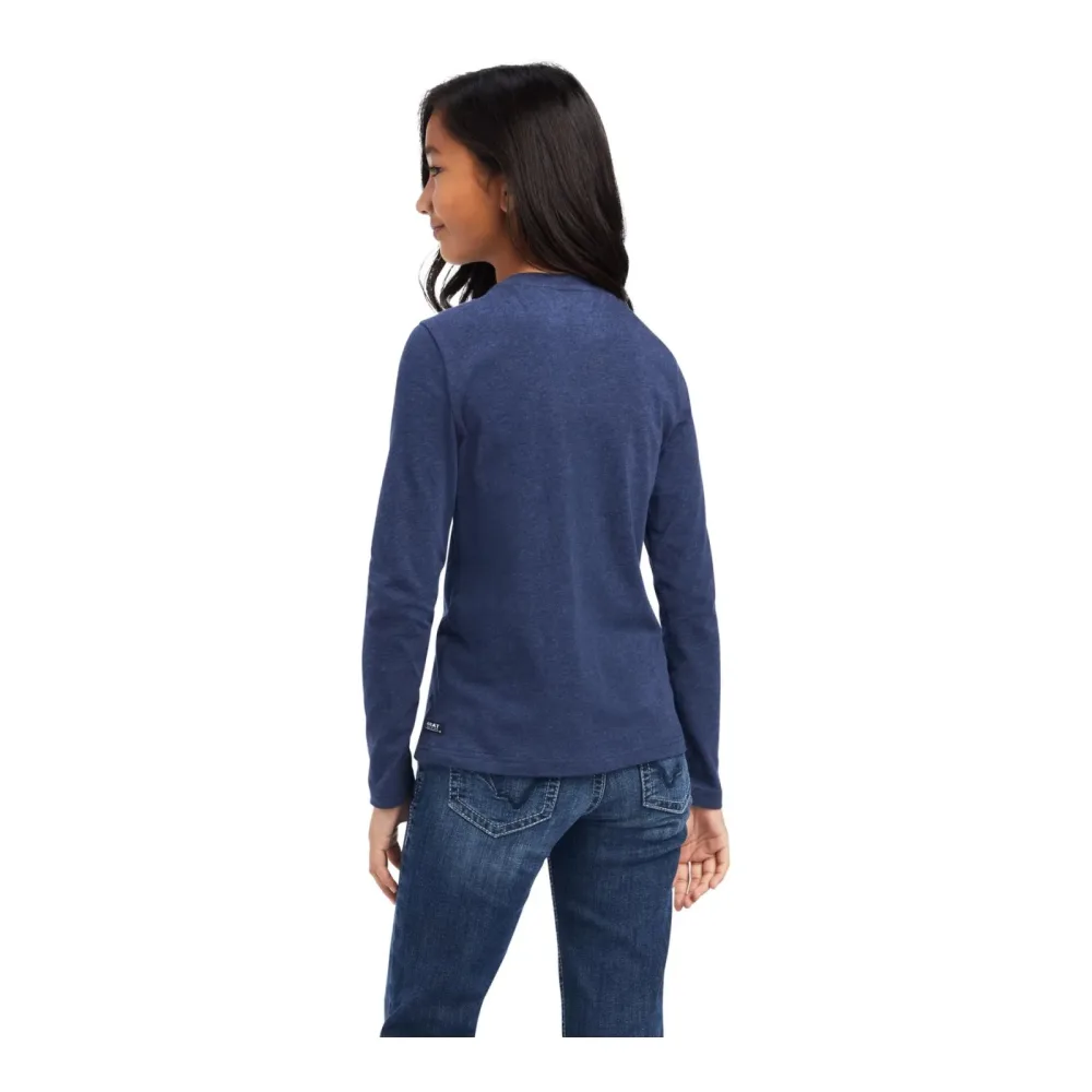 Ariat T-Shirt Langarm Fan Club Kids - Navy Heather -  Grösse Bekleidung: M