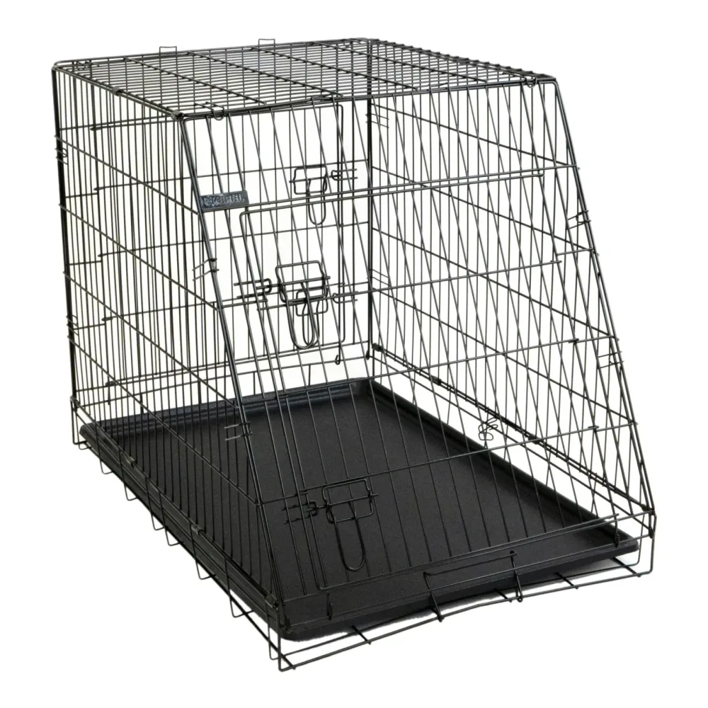 Kerbl Pet Gittertransportbox - 2 Türen - Schwarz -  Breite Höhe Länge: 74 x 85 x 107 cm