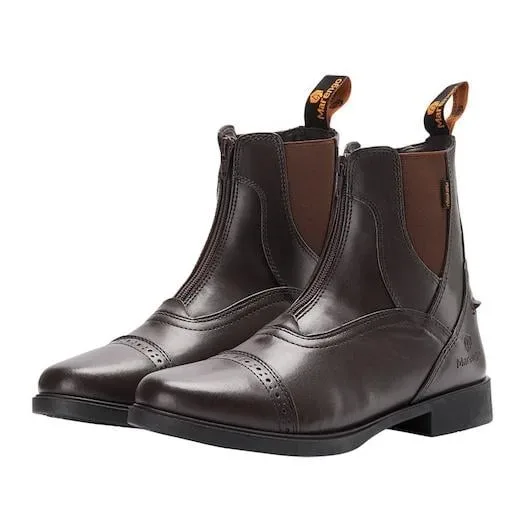 Marengo Reitstiefelette Frontzip Kunstleder - Braun -  Farbe: Braun, Schuhgrösse: 35
