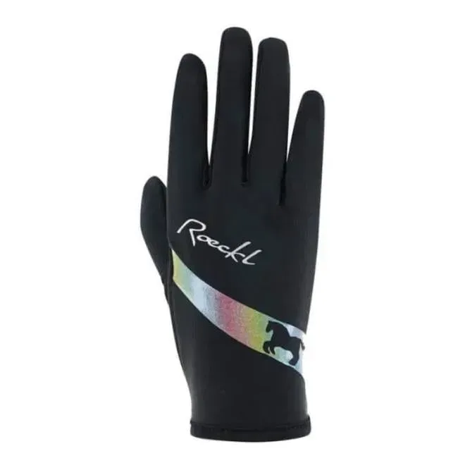 Roeckl Reithandschuh Kapriole Kinder - Schwarz -  Farbe: Schwarz, Grösse Handschuhe: 5
