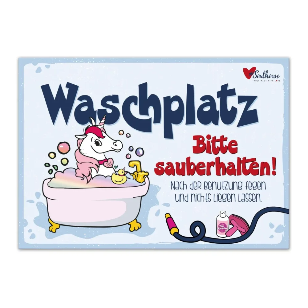 Soulhorse “Waschplatz” Stallschild - Glacier-deepsea -  Grösse: Hartschaum