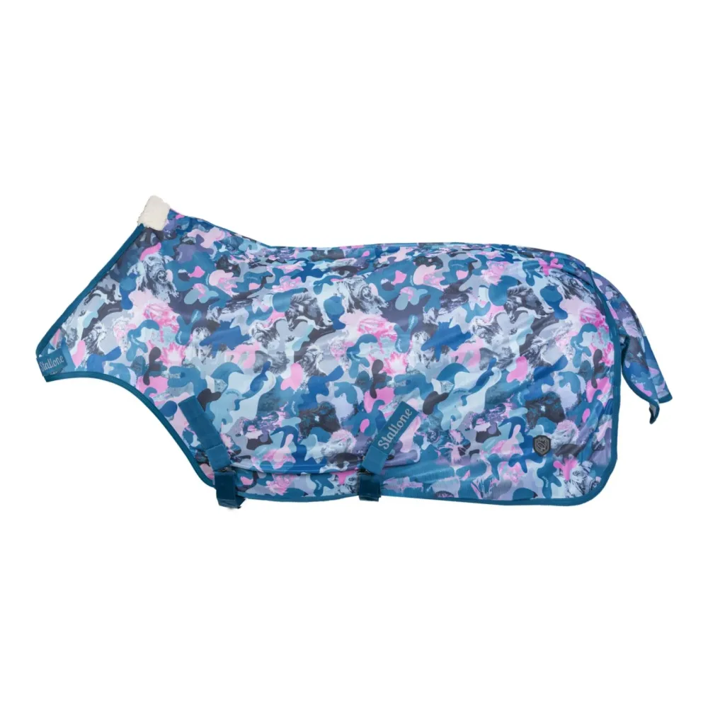 Soulhorse Walker-Fliegendecke Crazy Connection - Blau/Petrol/Rosa -  Grösse Pferdedecke: 115 cm