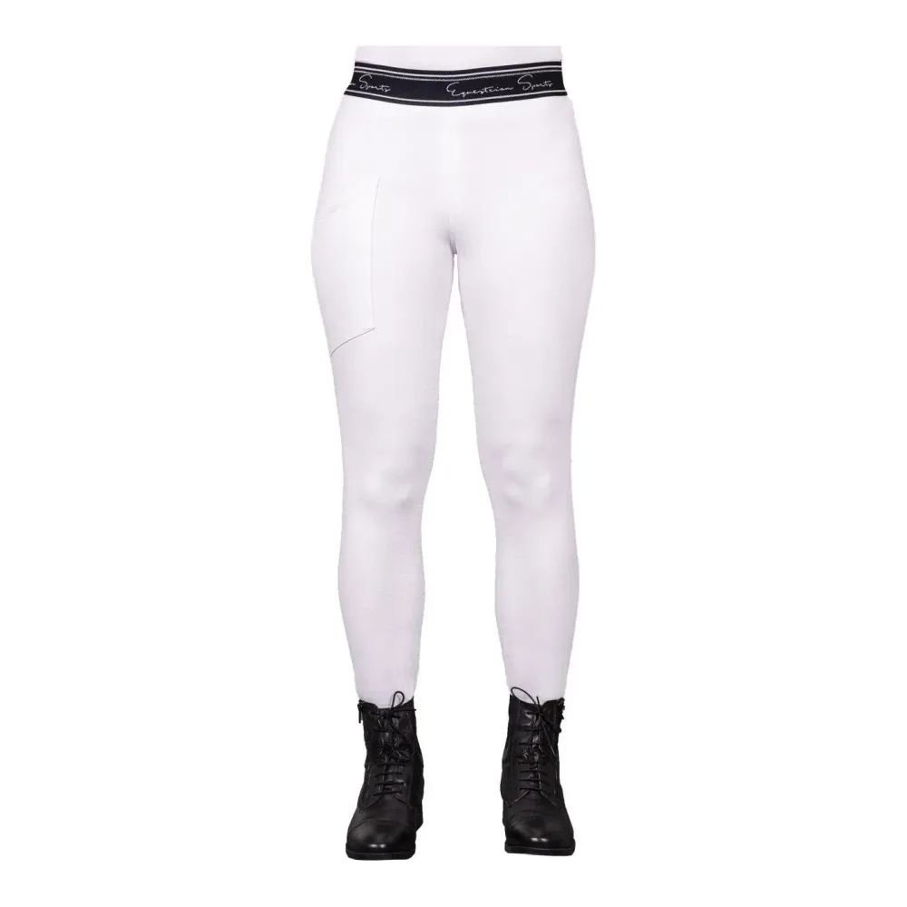 QHP Reitleggings Eden Competition Vollbesatz Damen - Weiss -  Grösse: 40