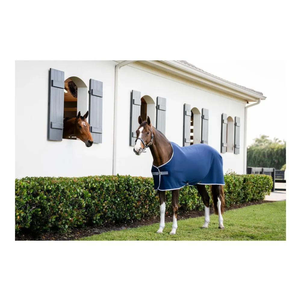 Horseware Abschwitzdecke Amigo Jersey Cooler - Navy/Titanium Grey & Silver -  Grösse Pferdedecke: 145 cm