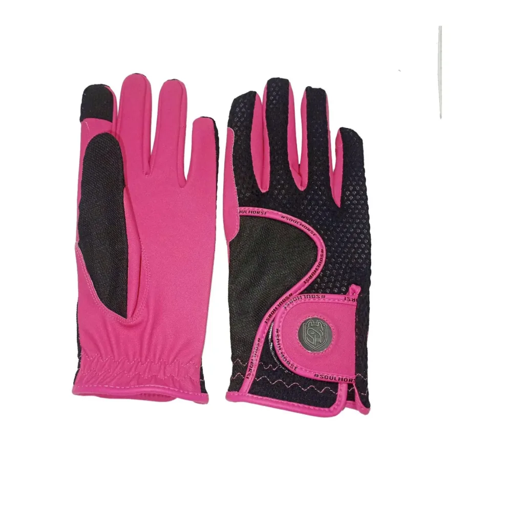 Soulhorse Reithandschuhe Feel the Pink Power - Schwarz/Pink -  Grösse: S