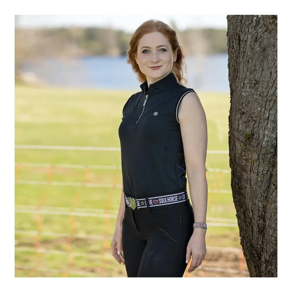 Soulhorse Funktions-Poloshirt Sleeveless - Black -  Farbe: Black, Grösse: XS