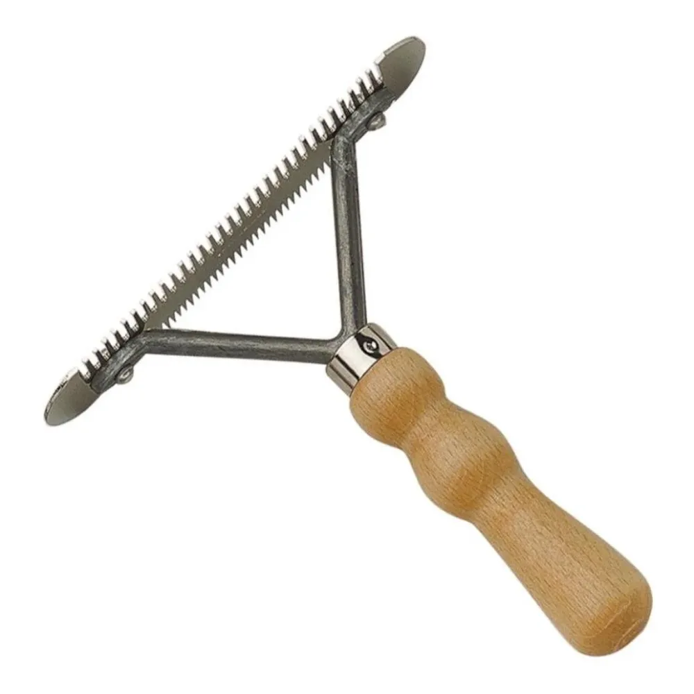 Sprenger Fellkratzer mit Holzgriff - Braun -