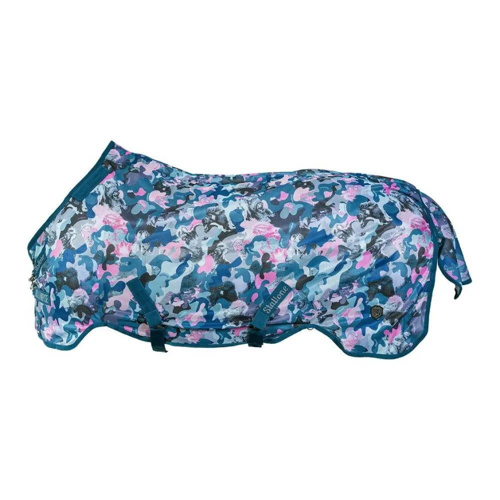Soulhorse Fliegendecke Flybuster Crazy Connection - Blau/Petrol/Rosa -  Grösse Pferdedecke: 115 cm