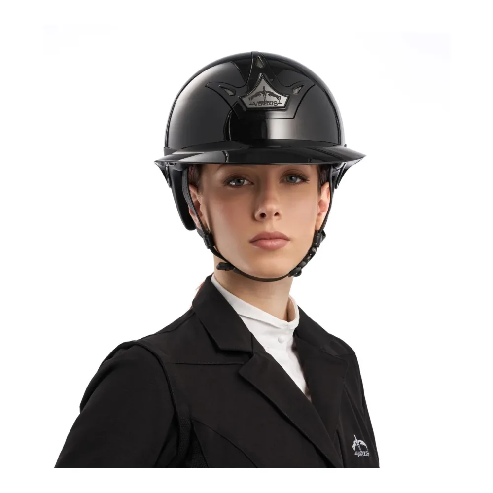 Veredus Reithelm Vita Wide Visor Glossy - Black Glossy -  Farbe: Black Glossy, Grösse Reithelm: 52 / M