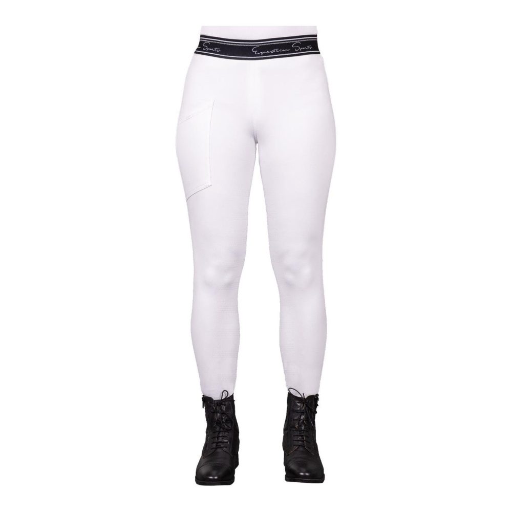 QHP - mädchen reitturnier leggings eden, 6A, Weiss