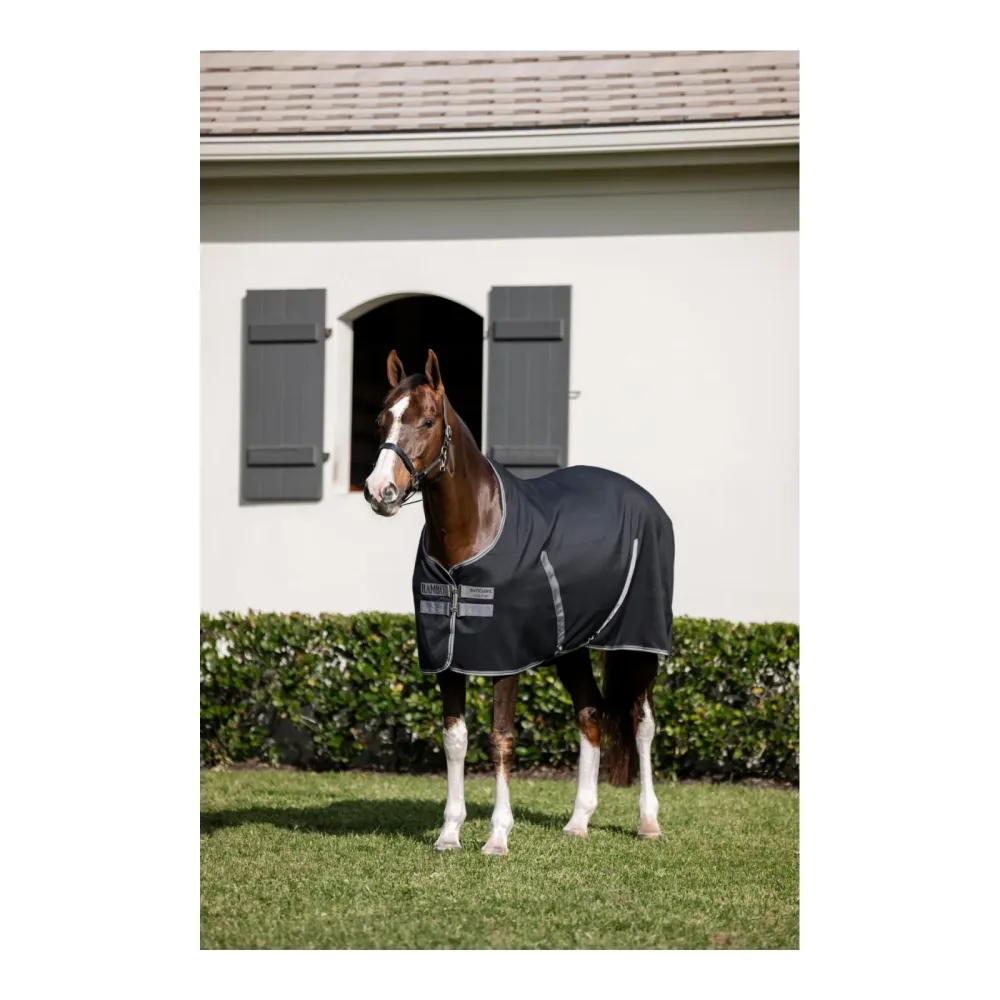 Horseware Stalldecke Rambo - Black/Thunderstorm Grey & Silver -  Farbe: Black/Thunderstorm Grey & Silver, Grösse Pferdedecke: 125 cm