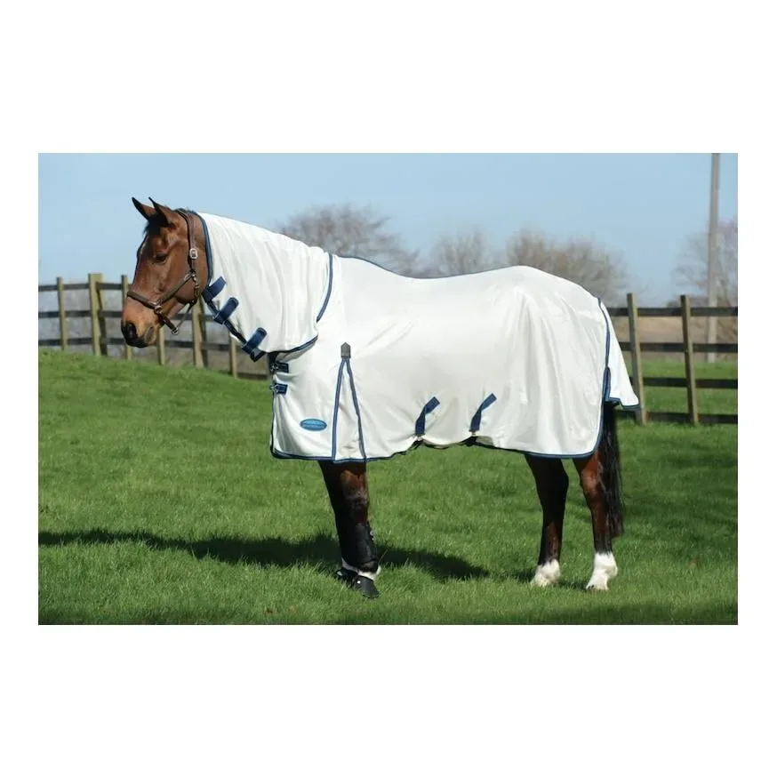 Weatherbeeta Fliegendecke Airflow II Combo - grau/blue Grösse Pferdedecken: 105 cm