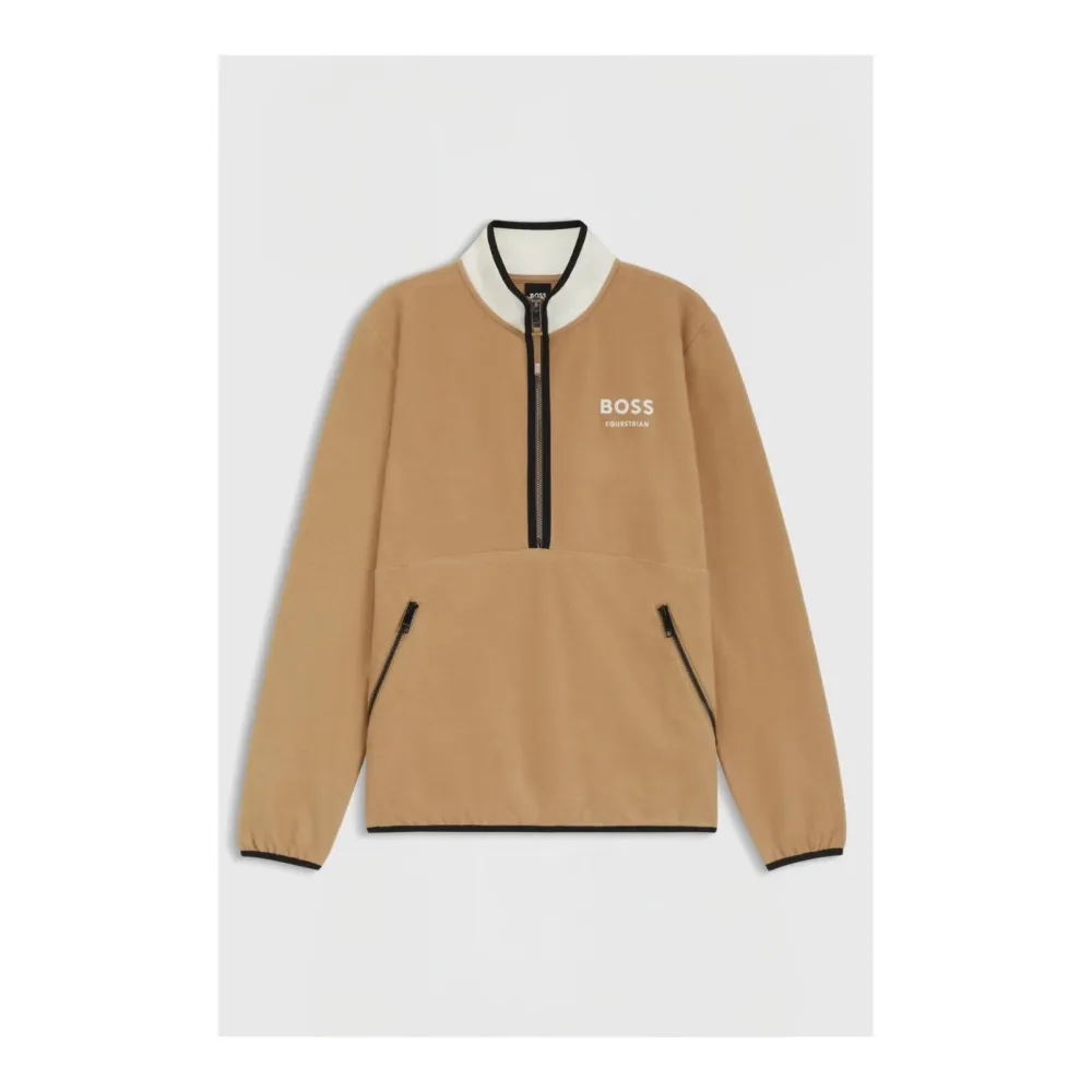 BOSS Equestrian Half Zip Felpa Fedora Damen - Camel -  Grösse: S