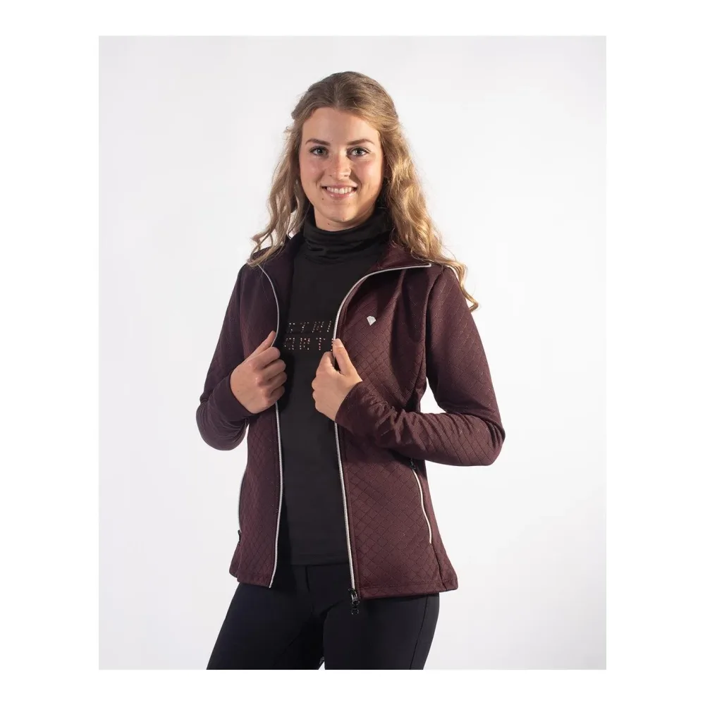 QHP Sweatjacke Diamond Damen - Weinrot -  Farbe: Weinrot, Grösse Bekleidung Damen: 34