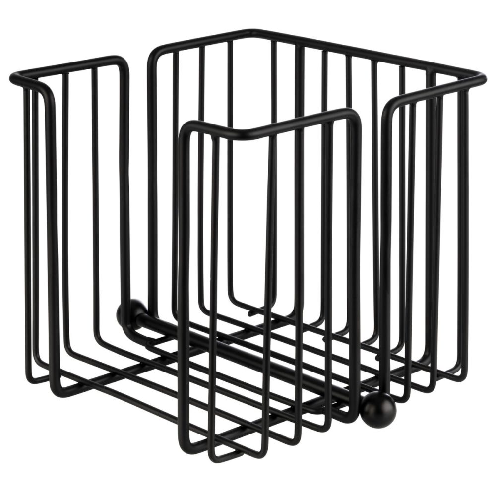 APS Serviettenhalter URBAN, Metall verchromt; 19x19x18 cm (LxBxH); schwarz; quadratisch