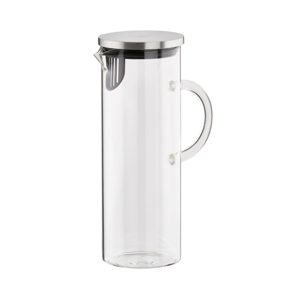 APS Saft-/Wasserkanne; 1500 ml, 16x10x9.5x27 cm (LxBxØxH); silber/transparent; rund