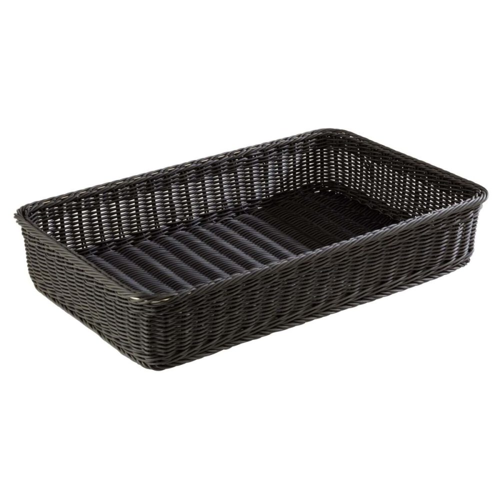 APS Korb PROFI LINE, GN 1/1; GN 1/1, 53x32.5x10 cm (LxBxH); schwarz; rechteckig