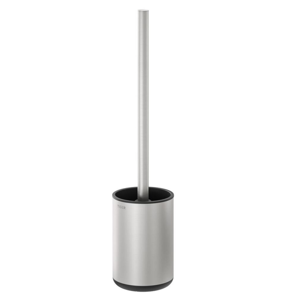 TIGER Cooper Toilettenbürste mit Halter freistehend Edelstahl gebürstet / Schwarz; 8.8x39.1x8.8 cm (LxHxT); silber/schwarz