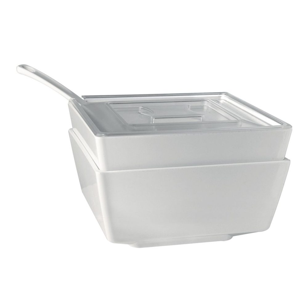 APS Schale FLOAT, Melamin, eckig; 1900 ml, 19x19x9.5 cm (LxBxH); weiss; quadratisch