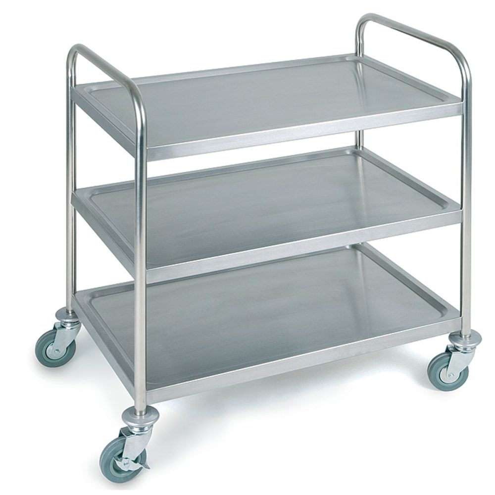 APS Servier-/Transportwagen 3 Borden; 91x51x93 cm (BxTxH); silber