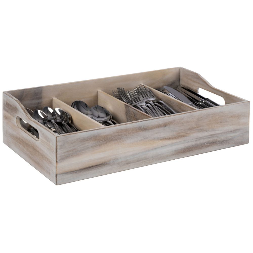 APS Besteckbehälter Vintage; 51x28x13 cm (LxBxH); weiss