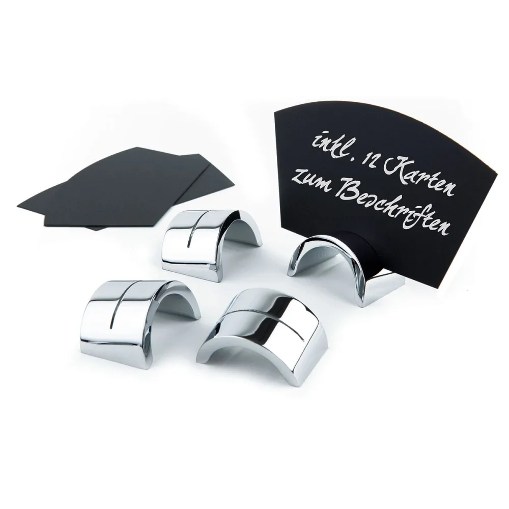 APS Kartenhalter-Set; 10x6x0.5 cm (LxBxH); schwarz/silber