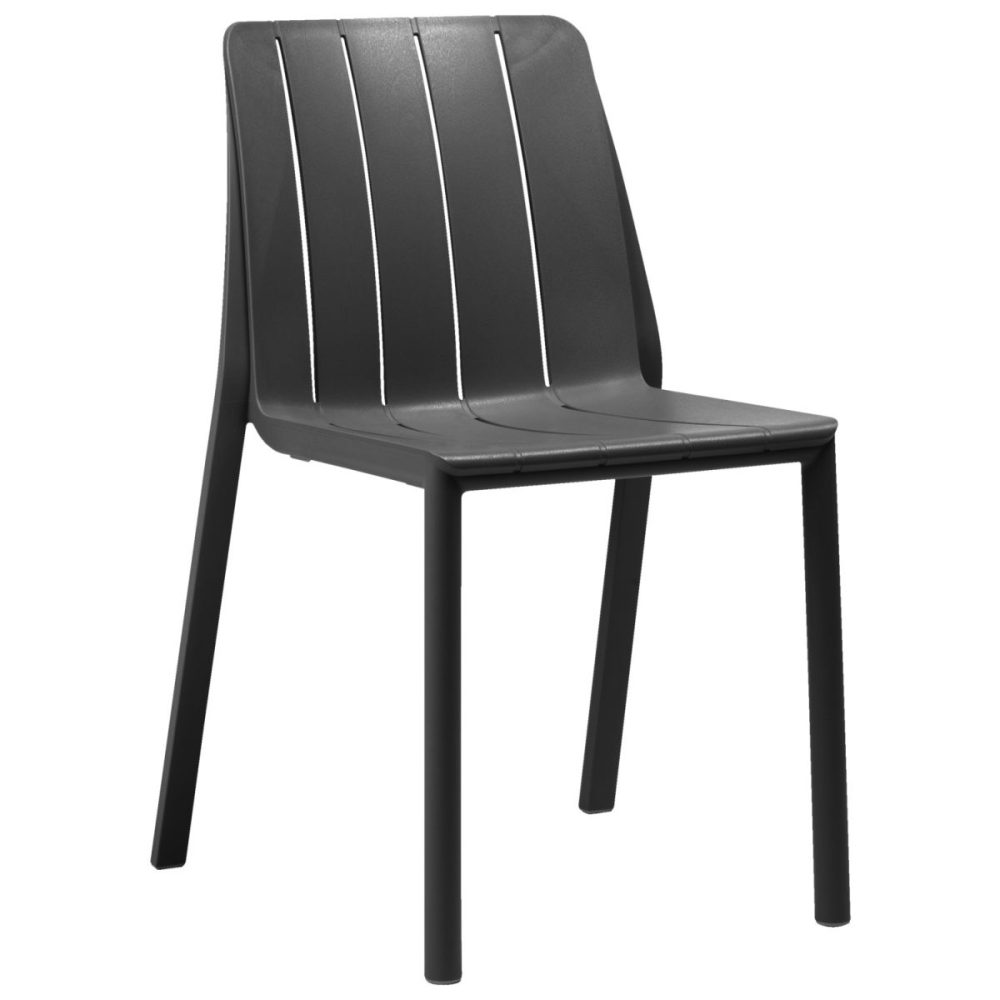 Nardi Outdoorstuhl Tiberina stapelbar; 50x56x81 cm (BxTxH); Sitz anthrazit, Gestell anthrazit; 2 Stück / Pack