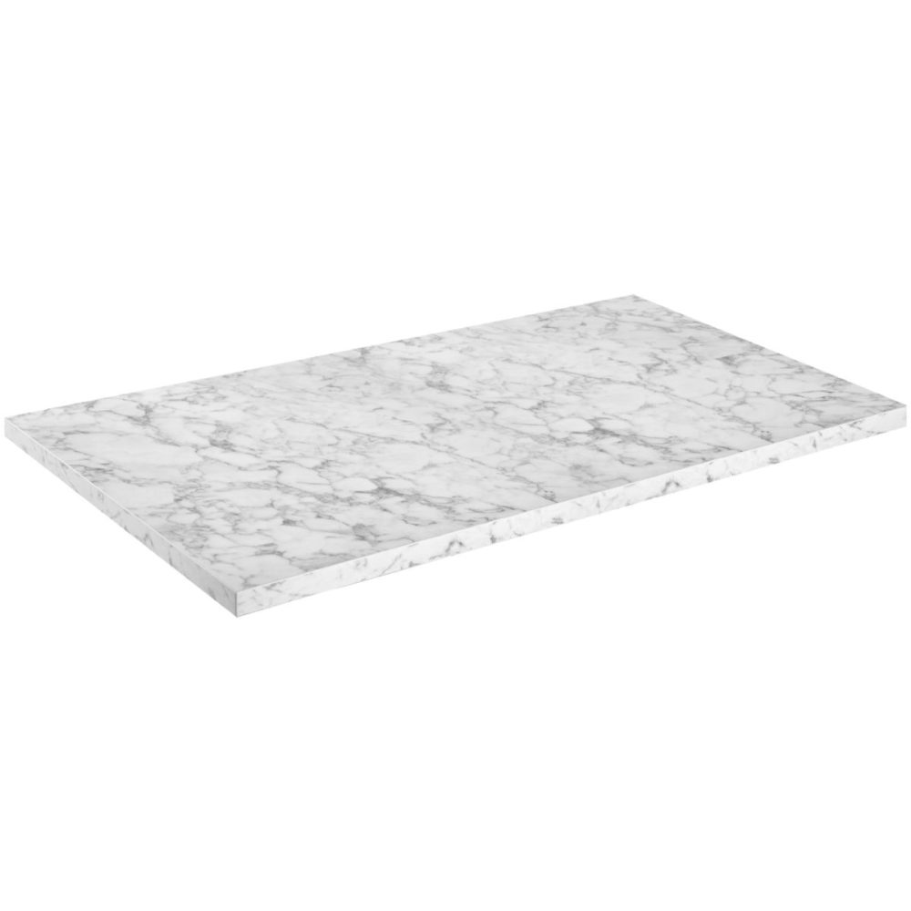 VEGA Outdoor-HPL Tischplatte Esterno rechteckig; 130x80x3 cm (LxBxH); weiss/marmoriert; rechteckig