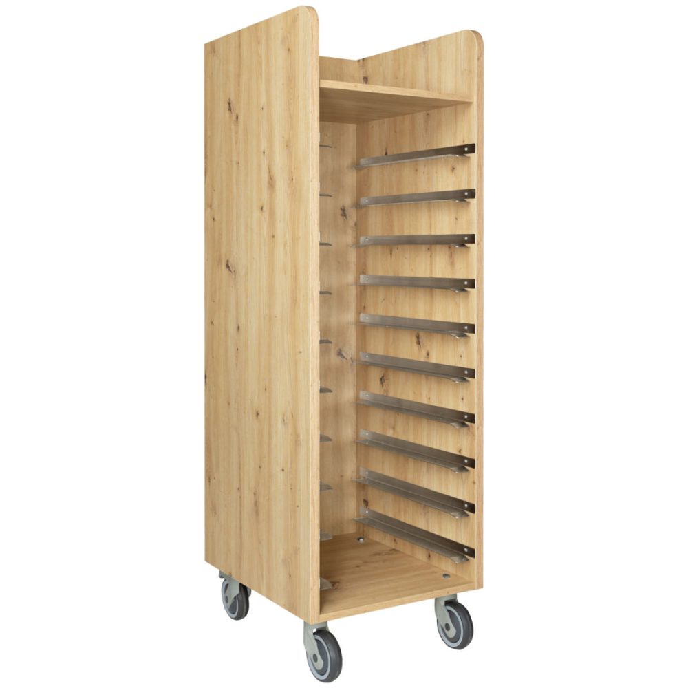 VEGA Tablett-Abräumwagen Baristo; 52x59x166 cm (BxTxH); wildeiche