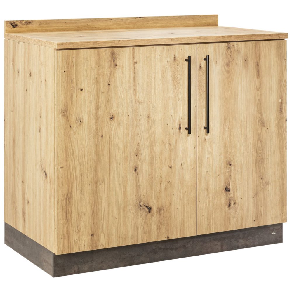VEGA Servicestation Baristo Basic, mit Drehtüren; 110x61x99.5 cm (BxTxH); wildeiche, Griff schwarz