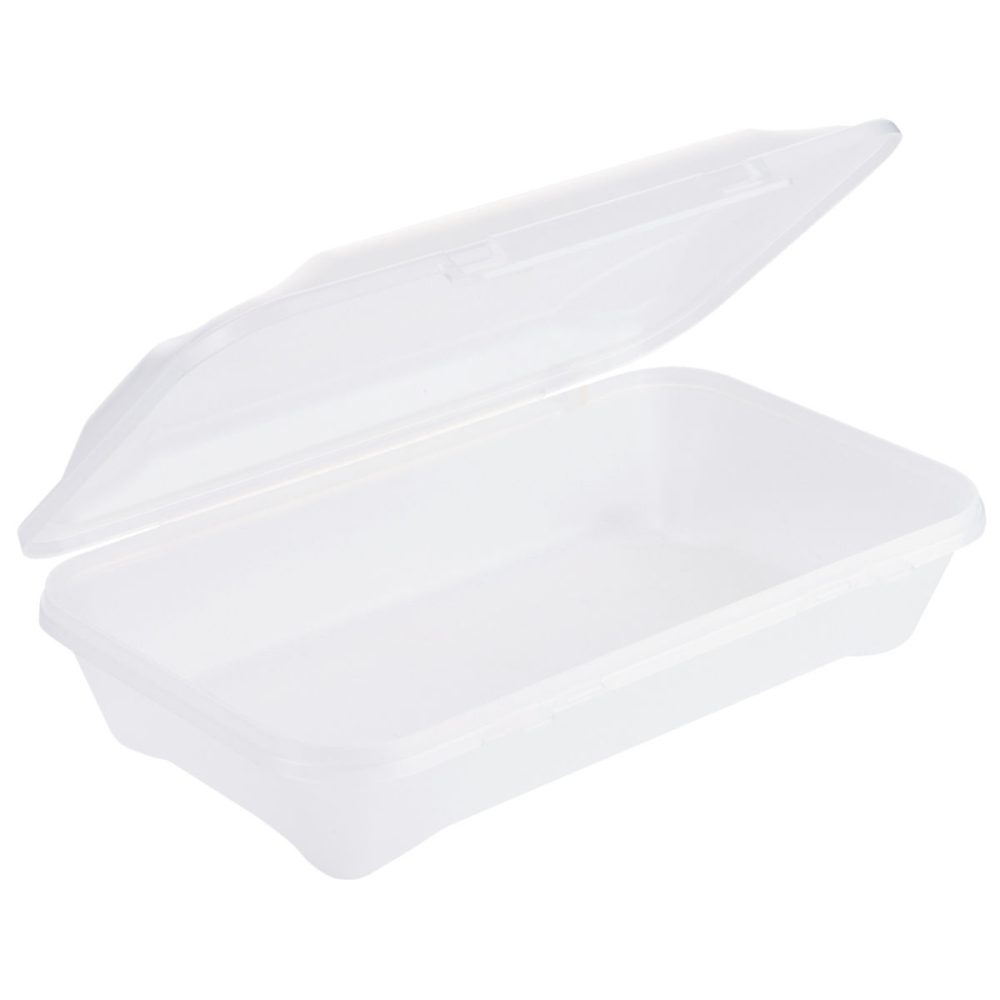Contacto Mehrweg-Menübehälter We Turn; 1250 ml, 26.5x16.2x6.5 cm (LxBxH); weiss; rechteckig; 19 Stück / Pack