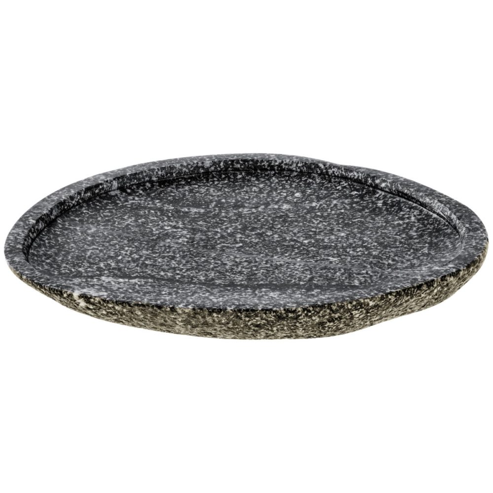 VEGA Teller Panaro flach mit Rand; 20x17x2 cm (LxBxH); grau; organisch